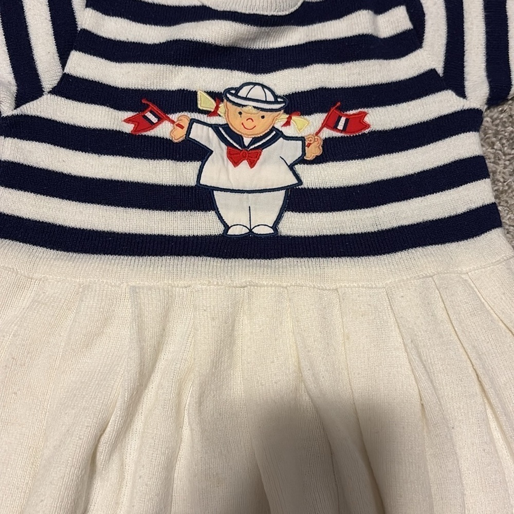 Vintage Toddler Blue Sailor Dress - Picture 3 of 4